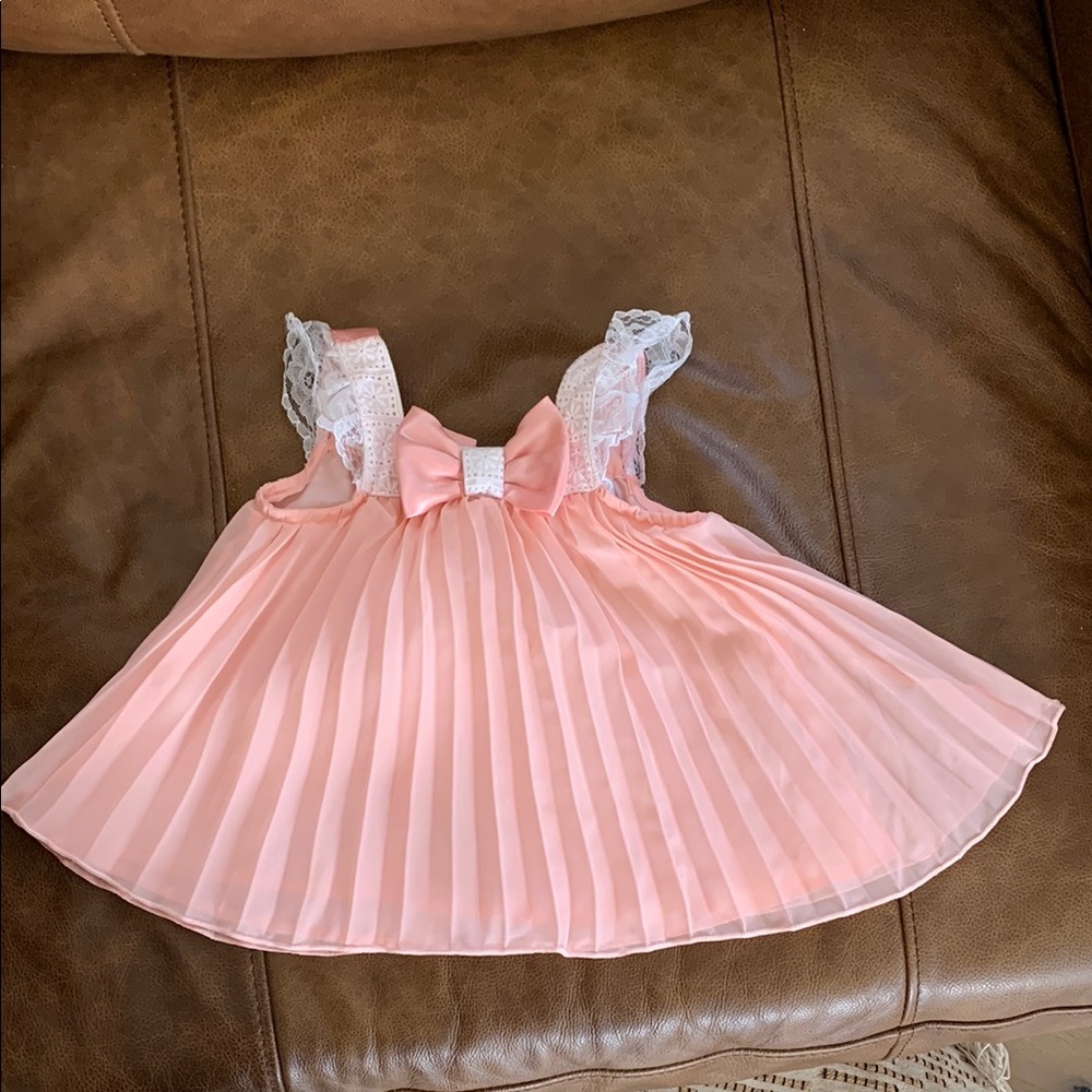 Pink Babydoll Dress with Flutter Sleeves and Scoop Neck